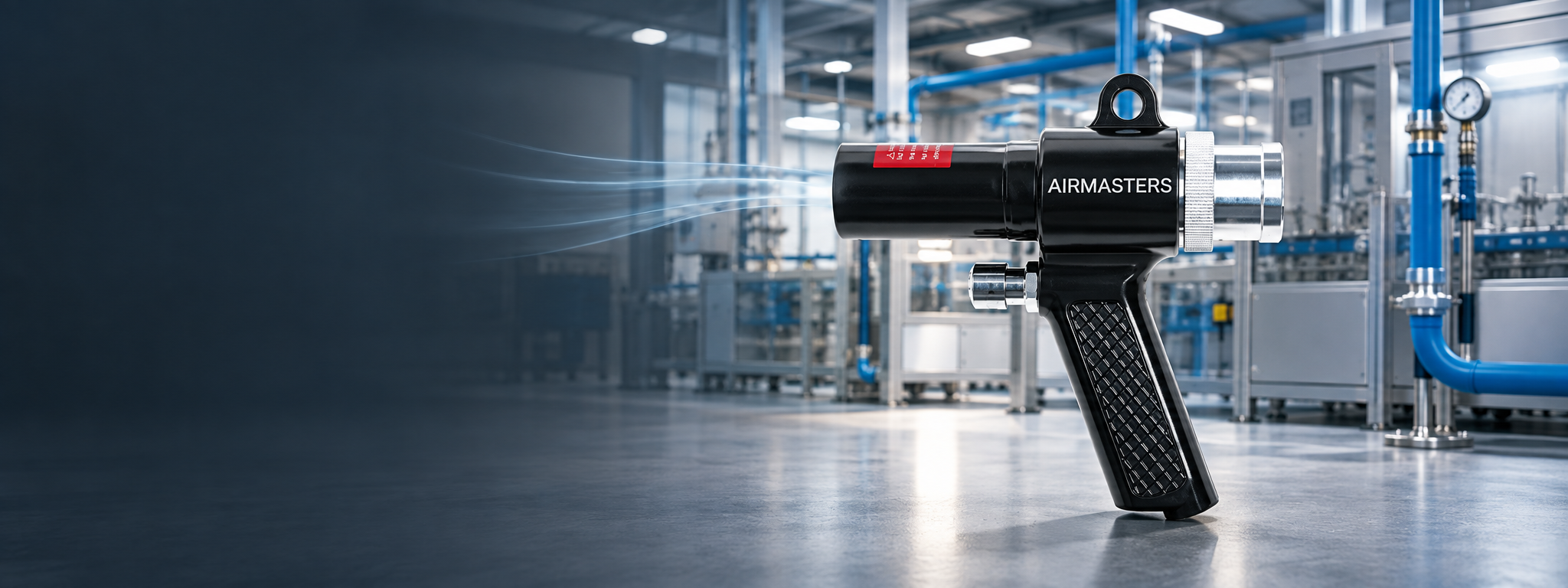Airmasters industrial air gun in a factory setting
